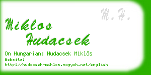 miklos hudacsek business card